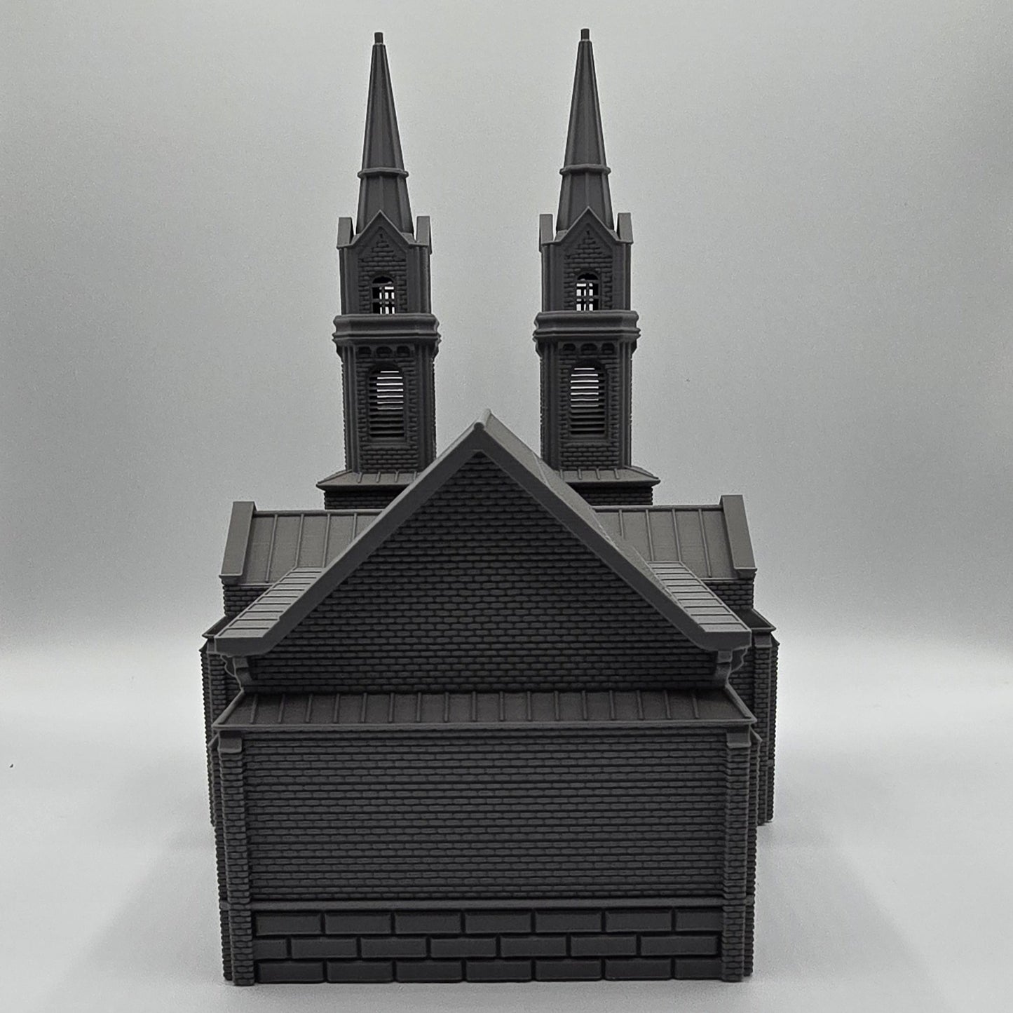 HO Scale Twin-Spire Brick Church