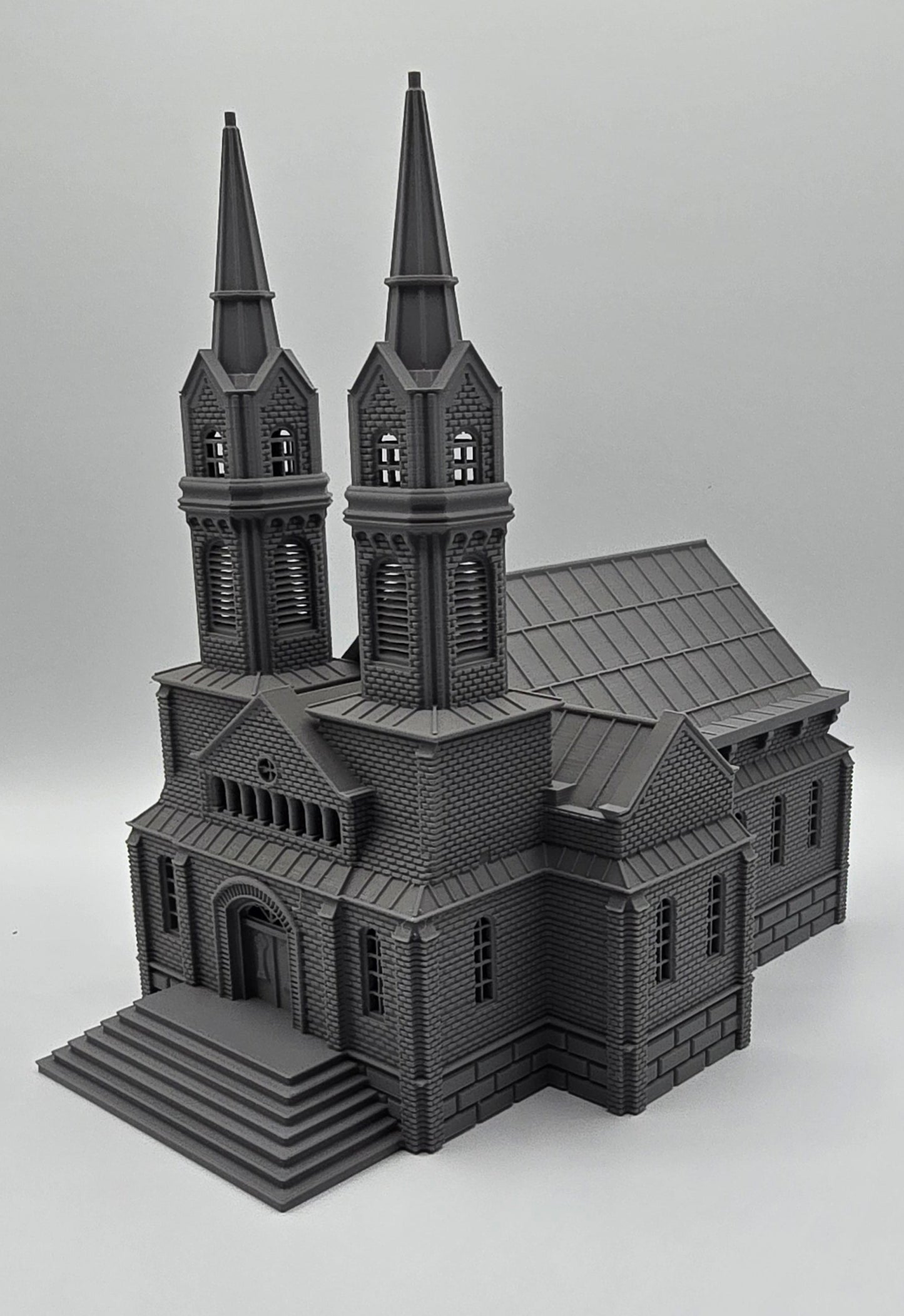 HO Scale Twin-Spire Brick Church