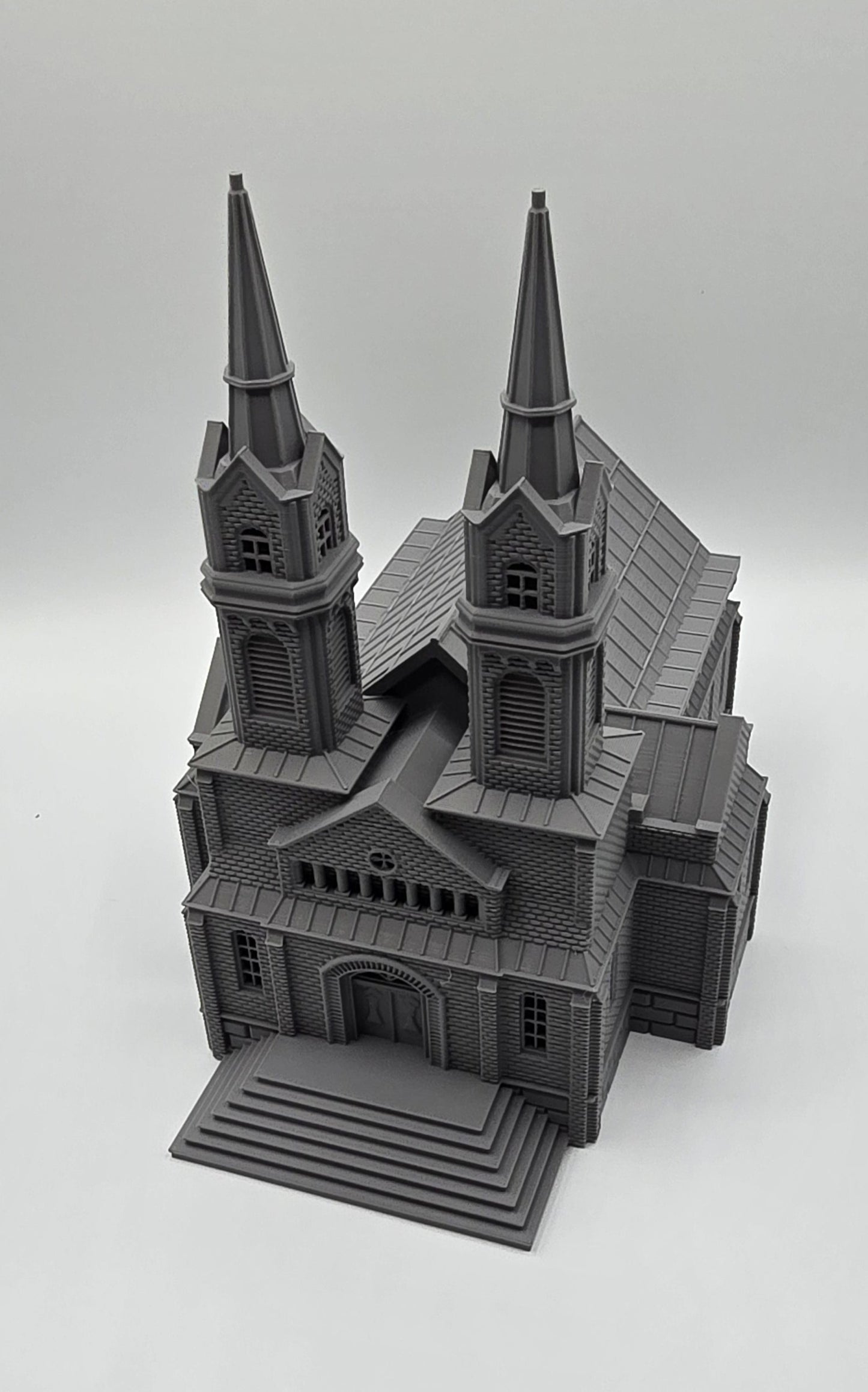 HO Scale Twin-Spire Brick Church