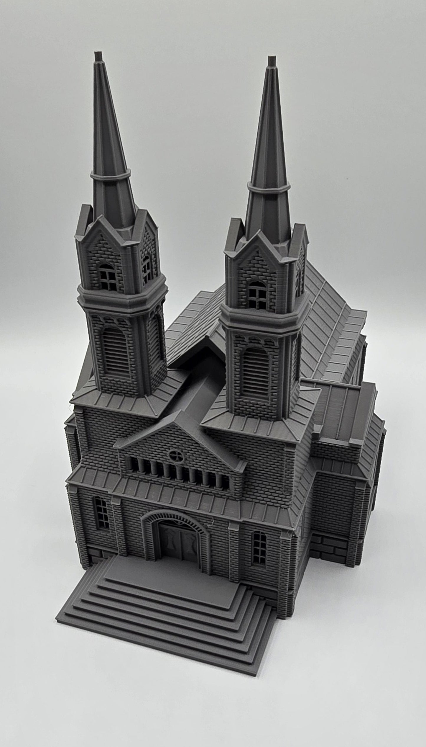 HO Scale Twin-Spire Brick Church