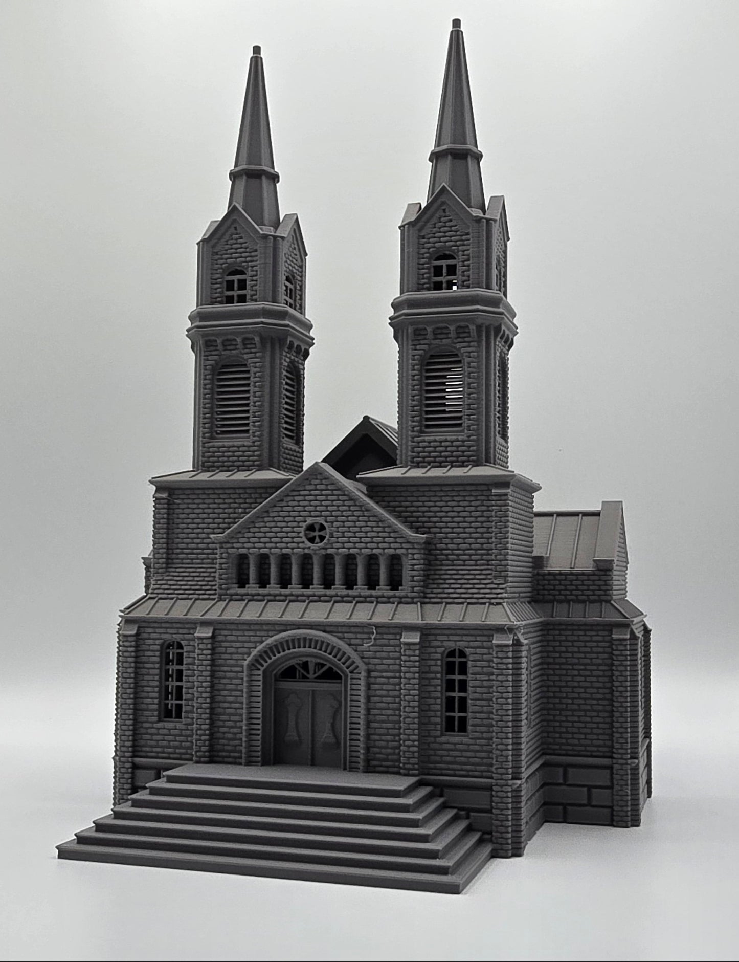 HO Scale Twin-Spire Brick Church