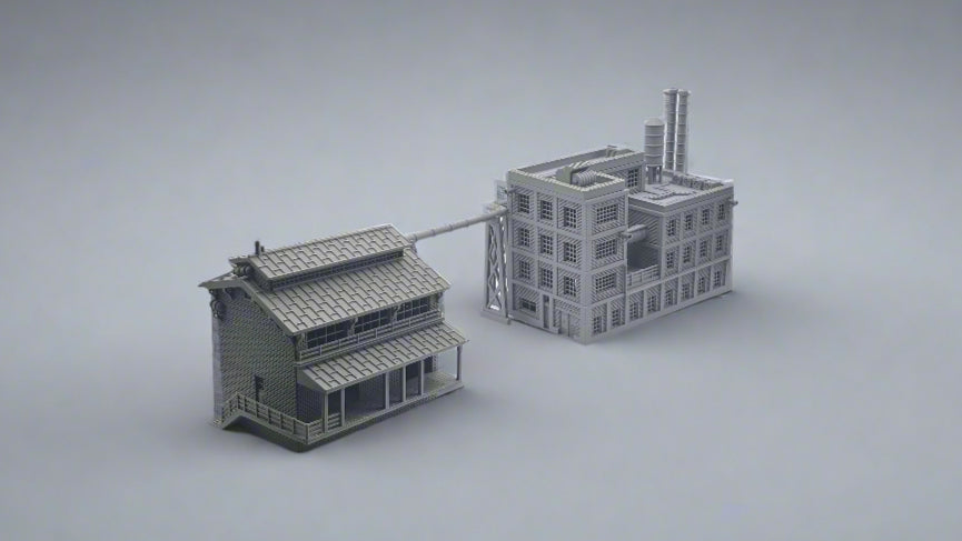 HO Scale Industrial Factory Building