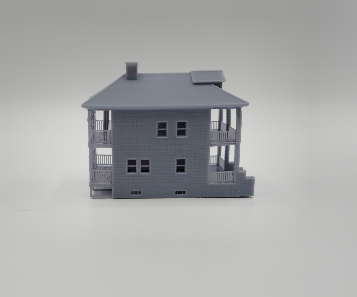 N Scale Oak Street Two-Family House – Highly Detailed Railroad Town Building
