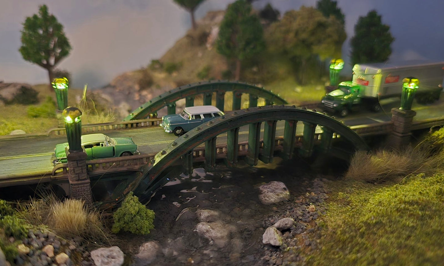 N Scale Double Arch Road Bridge 1:160 – Highly Detailed Model