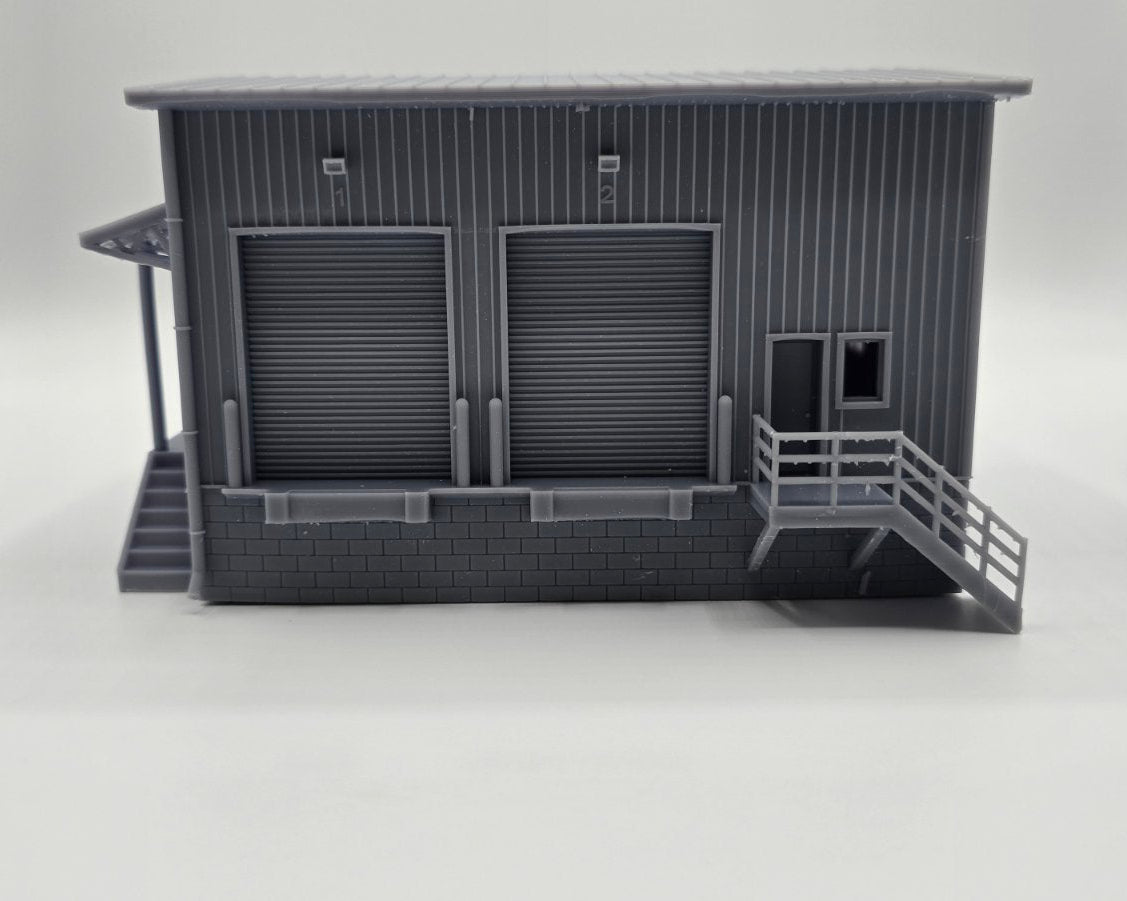 HO Scale Industrial Freight Warehouse – Loading Dock Building