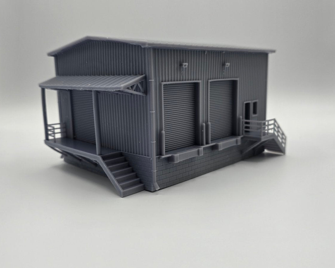 HO Scale Industrial Freight Warehouse – Loading Dock Building