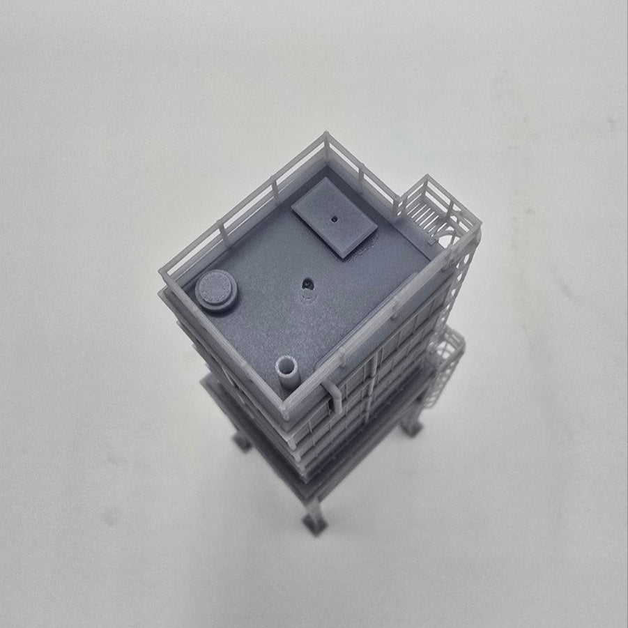 N Scale Square Industrial Silo / Hopper Bin Structure