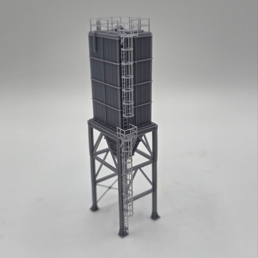 N Scale Square Industrial Silo / Hopper Bin Structure