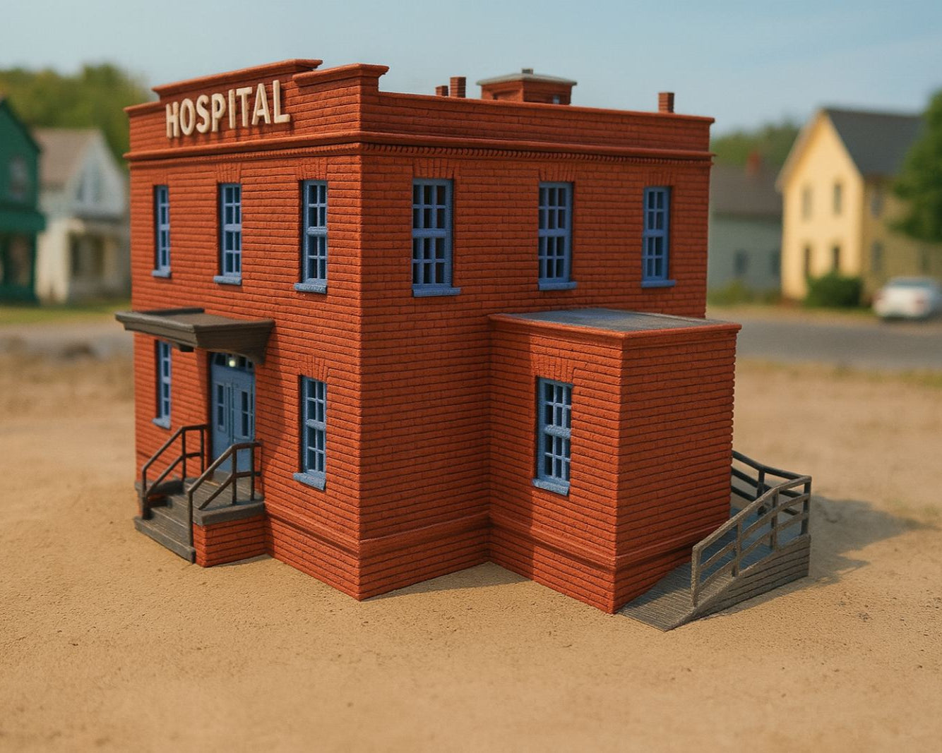 HO Scale Small Town Hospital Building 1:87