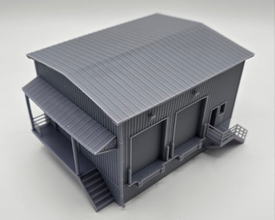 HO Scale Industrial Freight Warehouse – Loading Dock Building