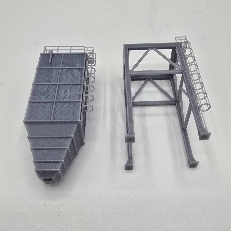 N Scale Square Industrial Silo / Hopper Bin Structure