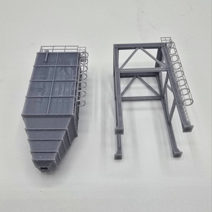 HO Scale Square Industrial Silo / Hopper Bin Structure