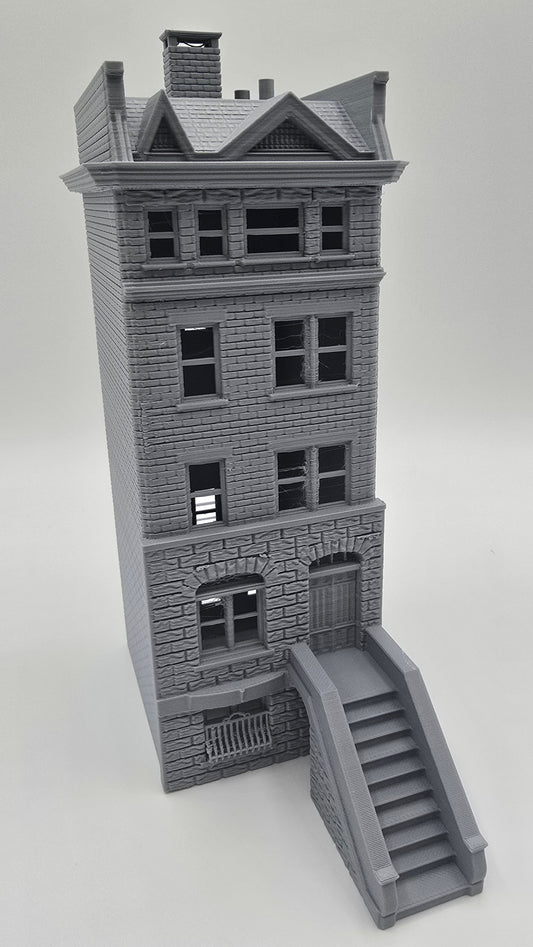 HO scale 1:87 Brick Apartment Building