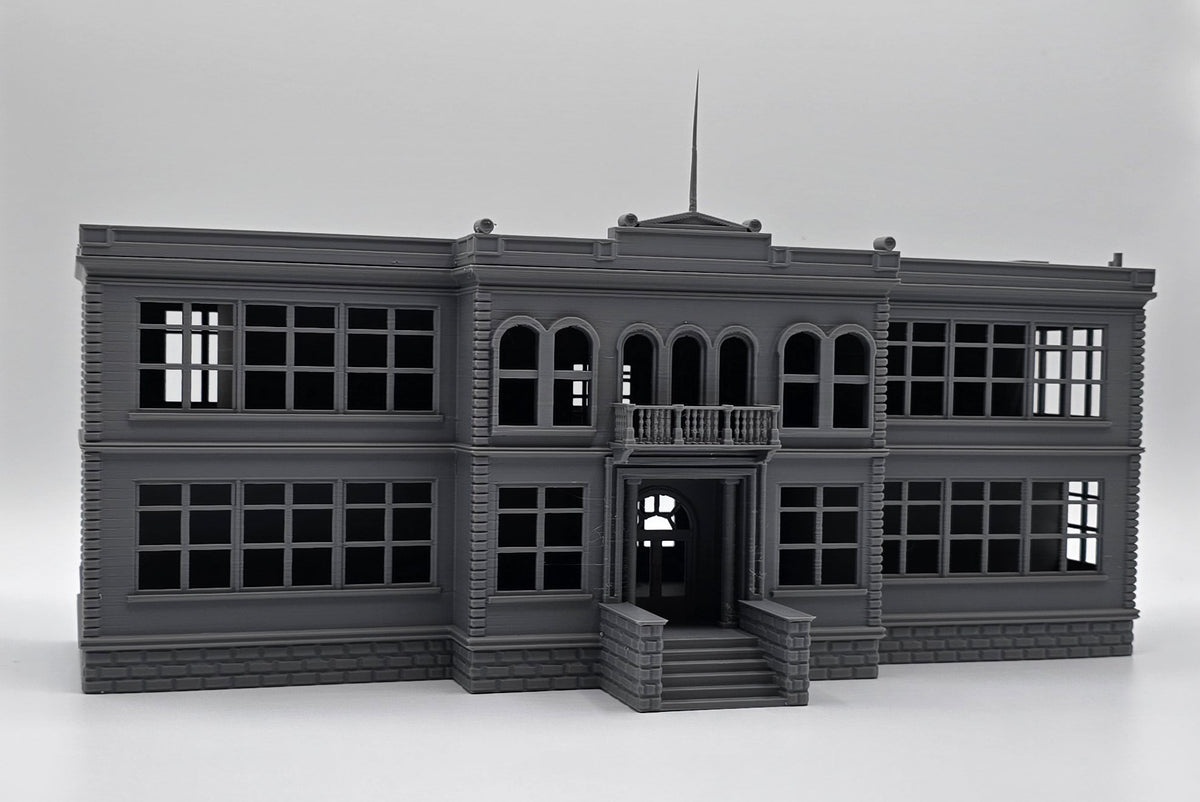 HO Scale 1:87 2-Story School Building – Mr Craft Structures