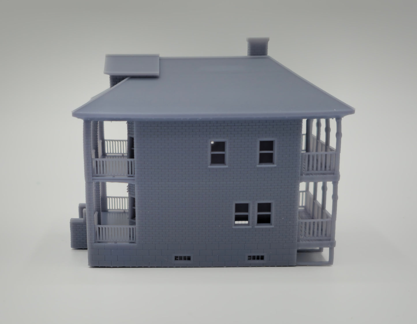 N Scale Oak Street Two-Family House – Highly Detailed Railroad Town Building