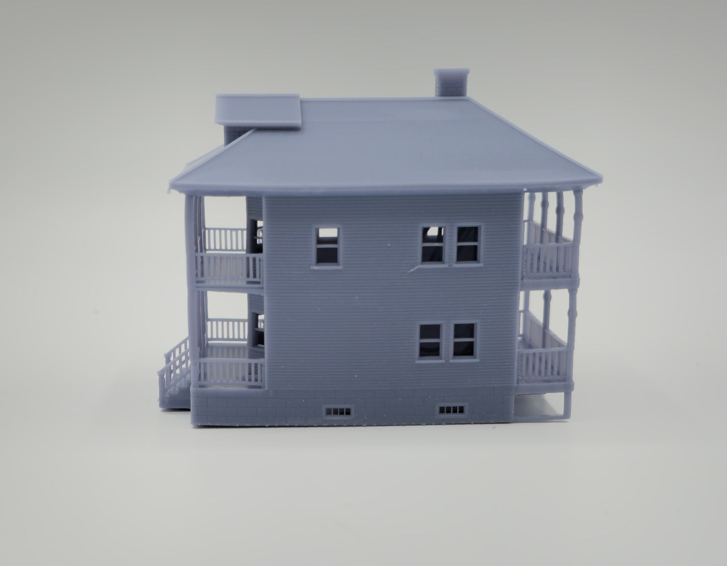 N Scale Maple Street Two-Family House - Highly Detailed Railroad Town Building