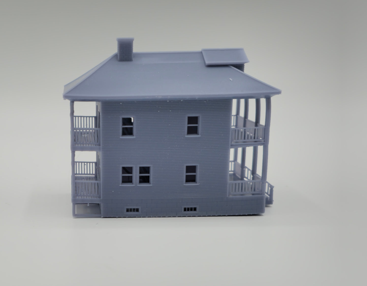 N Scale Maple Street Two-Family House - Highly Detailed Railroad Town Building